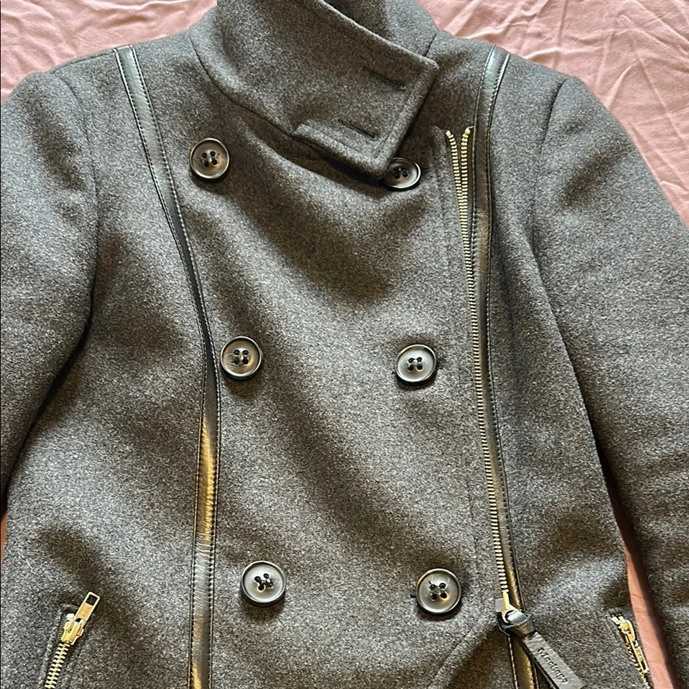 Mackage Dark Gray Asymmetrical Trench Coat - Picture 3 of 6